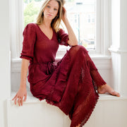 Peasant Top in Burgundy