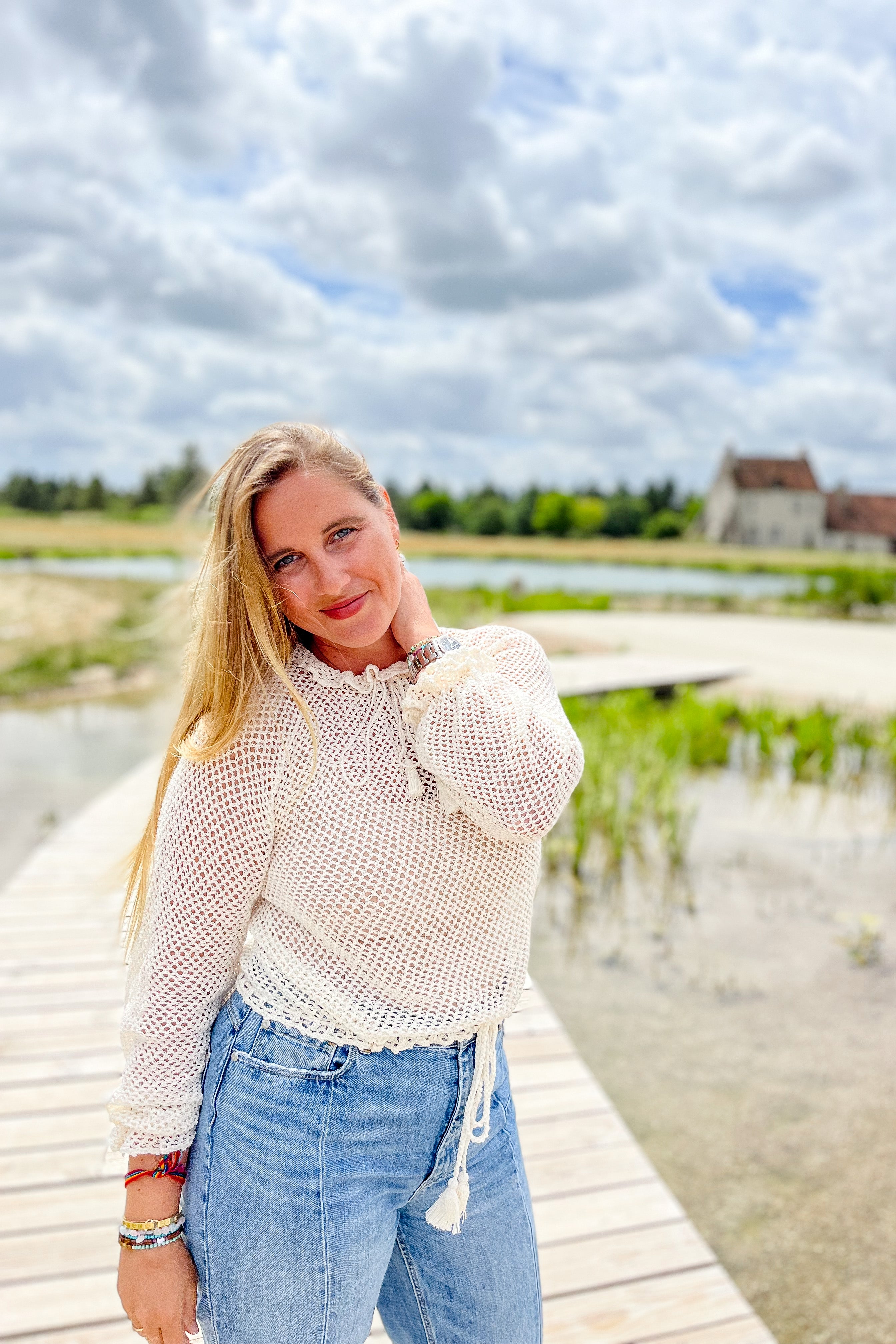 Tie Top in Ivory – Alexis Co.