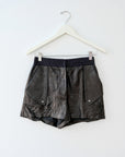 DVF Black Leather Shorts, Size 4