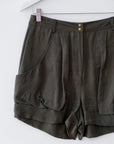 DVF Army Green Silk Shorts, Size 4