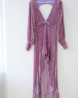 For Love & Lemons Purple Velvet High-Low Dress, Size Medium