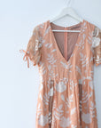 For Love & Lemons Peach Lace Maxi Dress, Size Medium