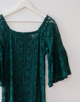 Maria Korovilas Green Lace Midi Dress, Size Small