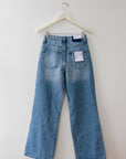 Distressed Denim Wide-Leg, Size 25
