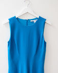 DVF Fit and Flare Blue Dress, Size 4