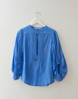 DVF Vintage Blue Blouse, Size Small