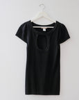 Nanette Lepore Black Knit Keyhole Top, Size Large