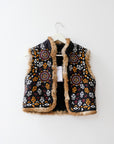 Antik Batik Vest with Fur, Size Small