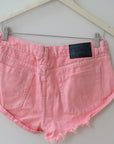 One Teaspoon Pink Denim Shorts, Size 28