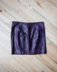 DVF Purple Leather Mini Skirt, Size 4
