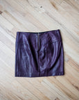 DVF Purple Leather Mini Skirt, Size 4