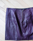 DVF Purple Leather Mini Skirt, Size 4