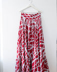Red and Grey Maxi Skirt, Medium