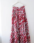 Red and Grey Maxi Skirt, Medium