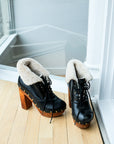 Jeffrey Campbell Black Shearling Platform, US 8.5