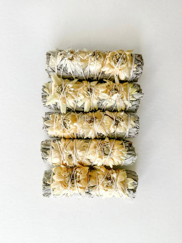 White Sage with Sunflowers Smudge Stick