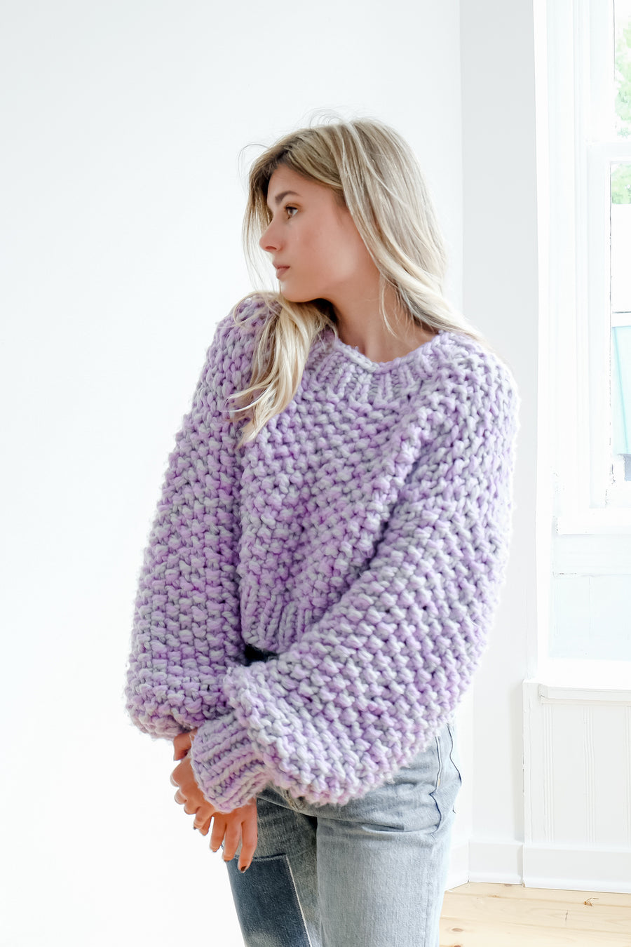 Lilac Crop Sweater