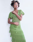 Ruffle Sleeve Top in Olive