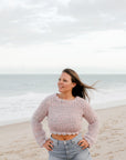 Blush and Grey Merino Wool Sweater - Lex & Lynne