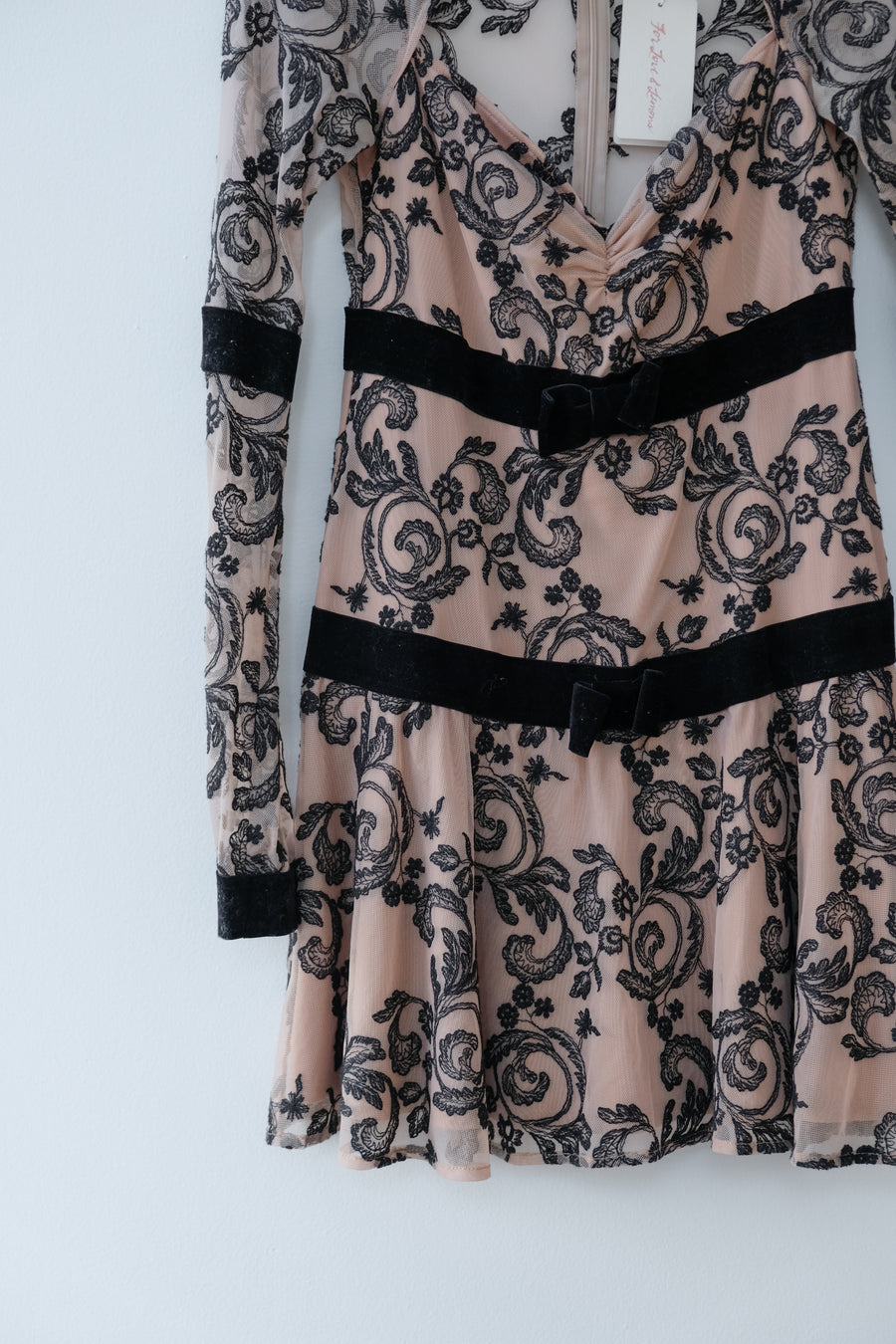 For Love & Lemons Nude Lace Dress, Size Medium