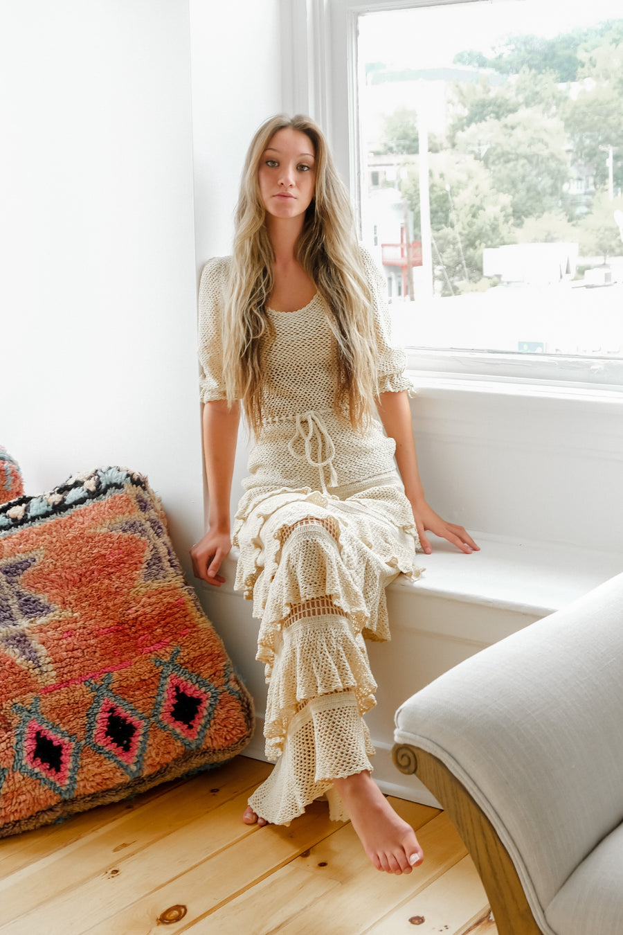 The Maxi Skirt in Beige