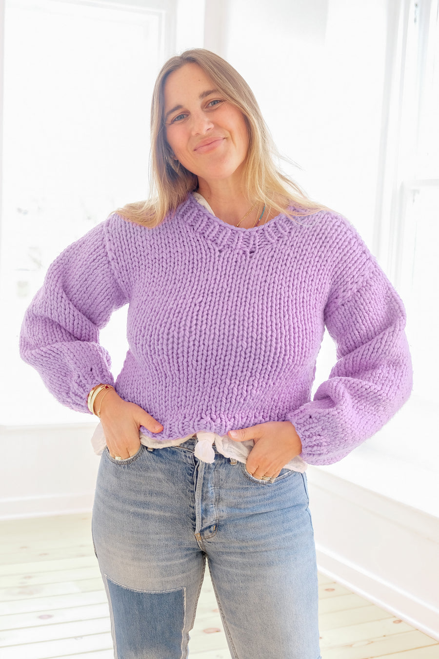 Kayla Sweater in Electric Purple