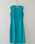 DVF Turquoise Tea Length Dress, Size 4
