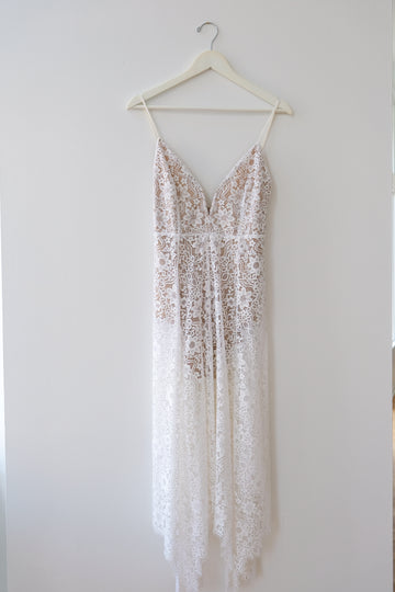 For Love & Lemons White Bodysuit Dress, Size Medium