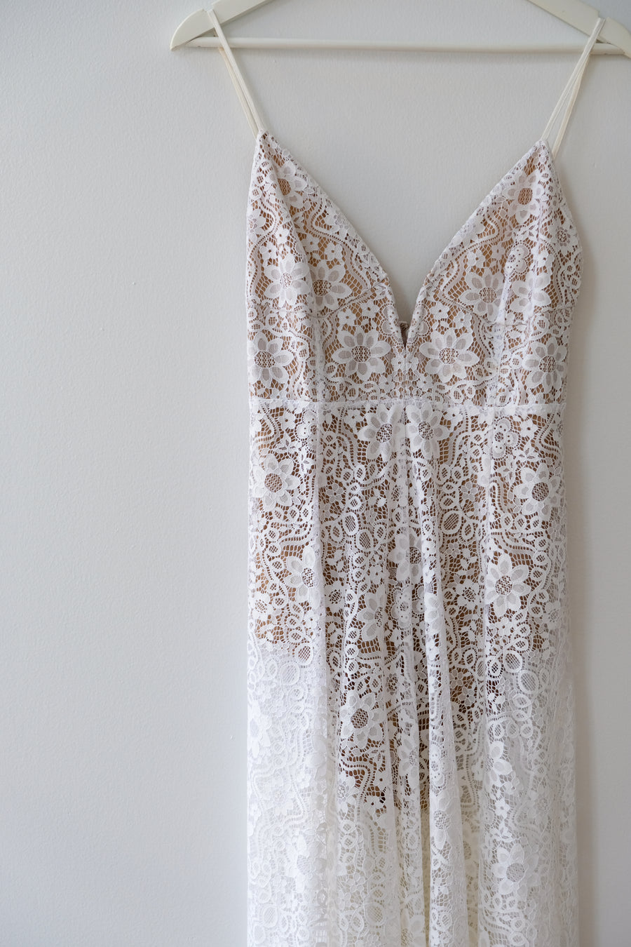 For Love & Lemons White Bodysuit Dress, Size Medium