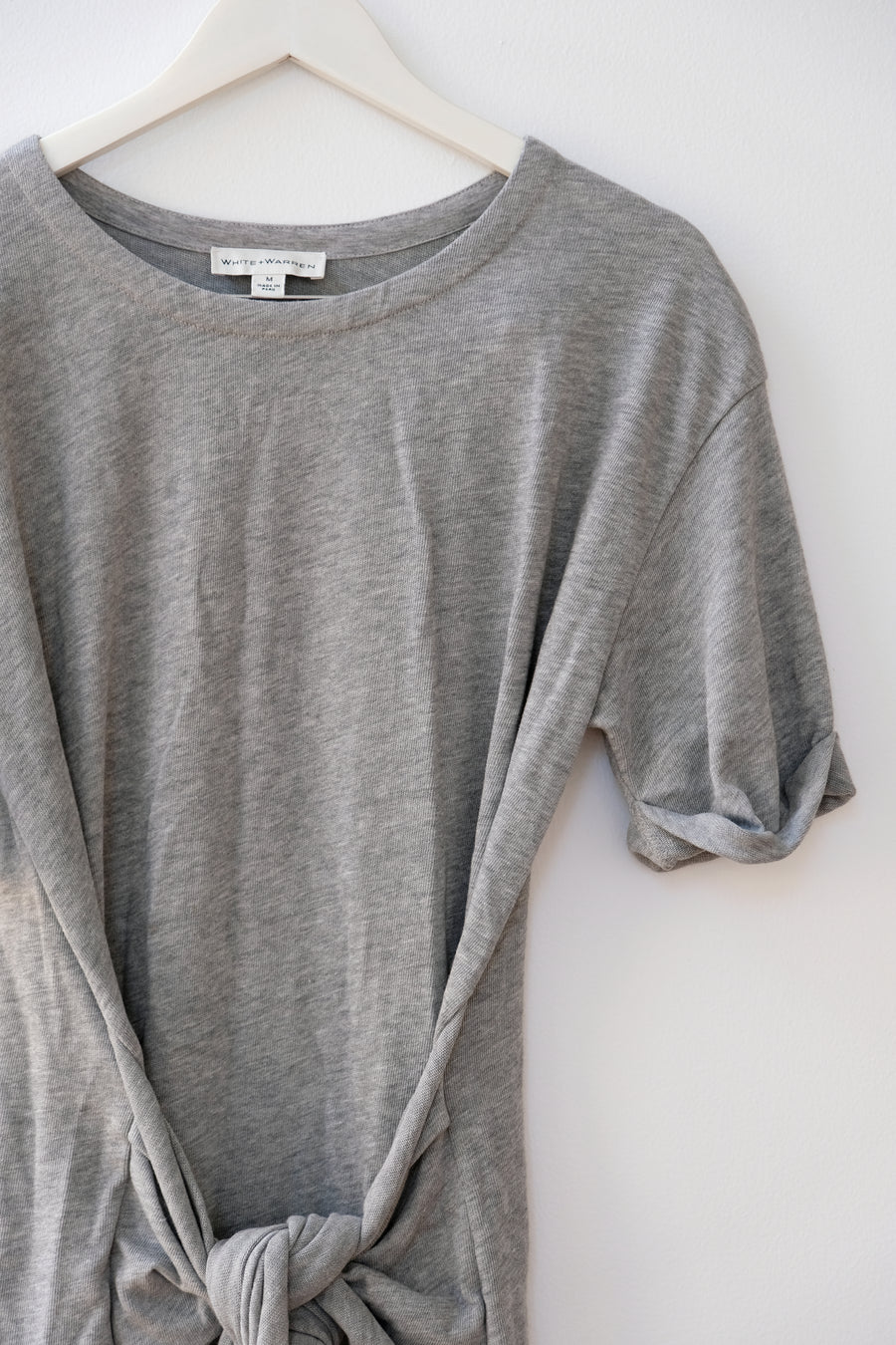 White + Warren Sweatshirt Tie Dress, Size Medium