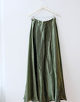 Vintage Silk Chartreuse Maxi Skirt, Size Small