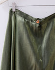 Vintage Silk Chartreuse Maxi Skirt, Size Small