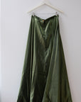 Vintage Silk Chartreuse Maxi Skirt, Size Small