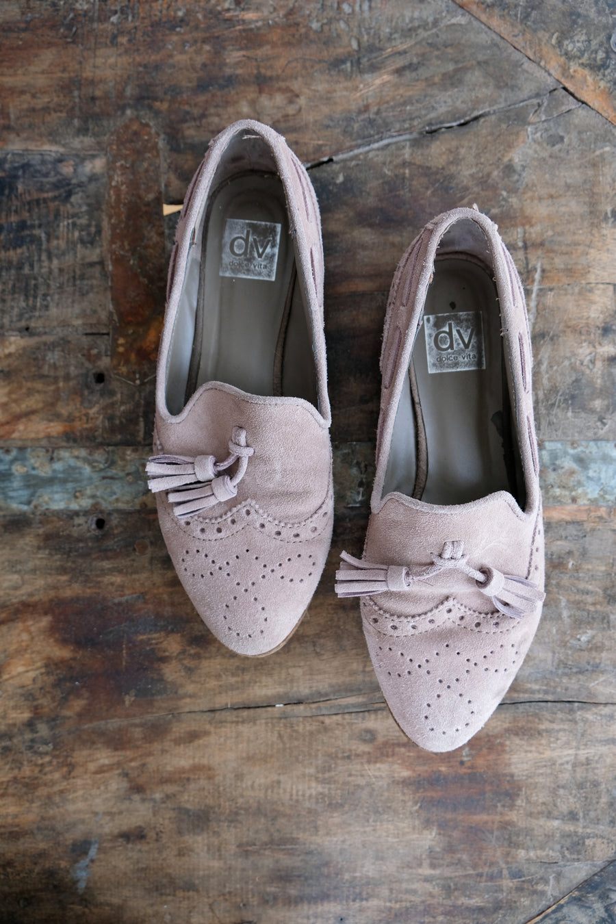 Vintage Dolce Vita Gray Suede Flats, Size 8.5