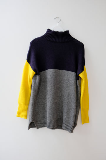 525 America Color Block Wool Sweater, Size Small