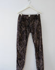 Ecru Printed Corduroy Pants, Size 6