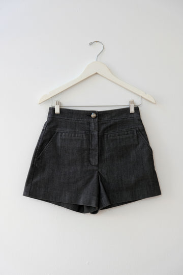 DVF High-Waist Denim Shorts, Size 4