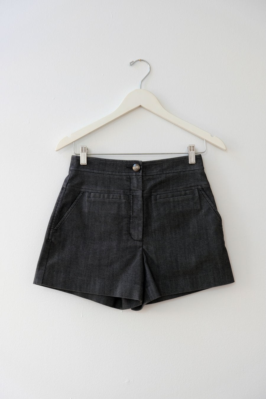 DVF High-Waist Denim Shorts, Size 4