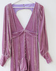 For Love & Lemons Purple Velvet High-Low Dress, Size Medium