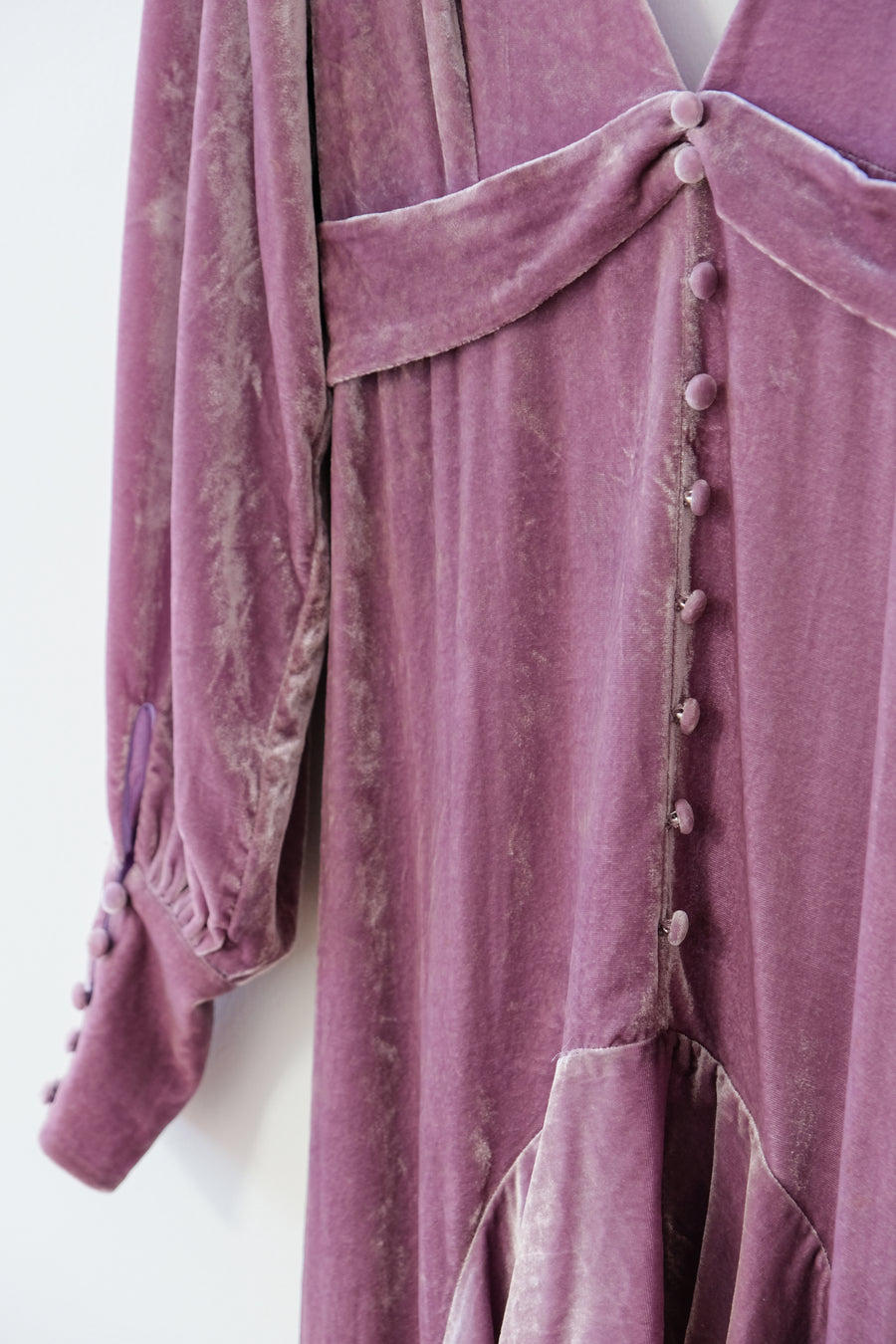 For Love & Lemons Purple Velvet High-Low Dress, Size Medium