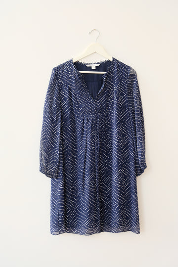 DVF Navy Shift Dress, Size 10