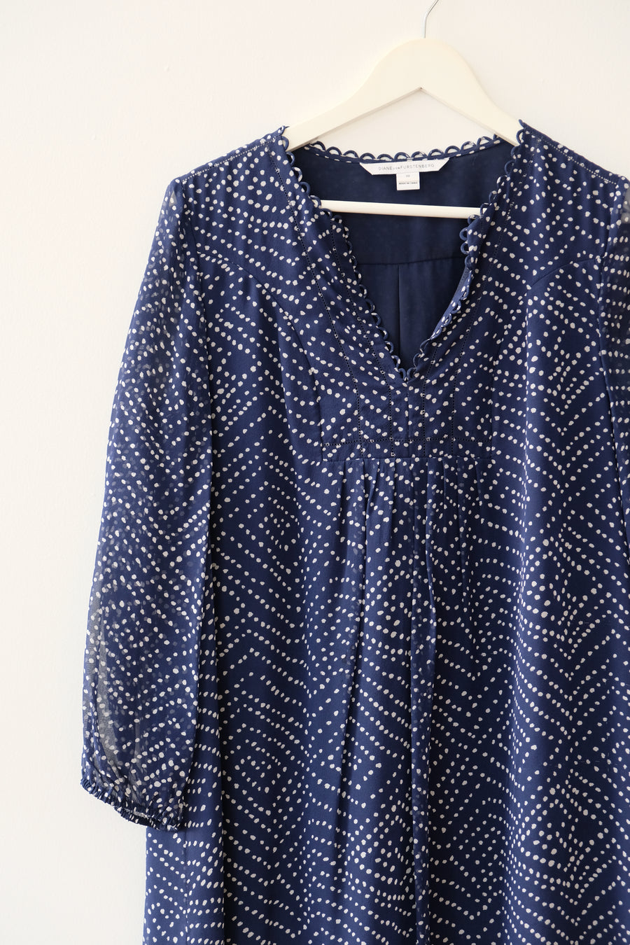 DVF Navy Shift Dress, Size 10