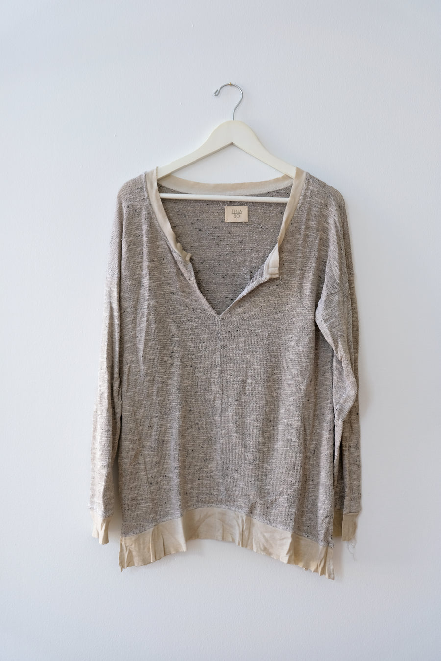 Tina + Jo Beige Sweater, Size Medium