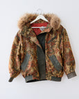 Vintage Jacket with Fur Hood, Size Medium
