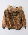 Vintage Jacket with Fur Hood, Size Medium