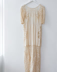 For Love & Lemons Cream Lace Midi Dress, Size Medium