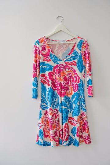 DVF Floral Mini Dress, Size 6