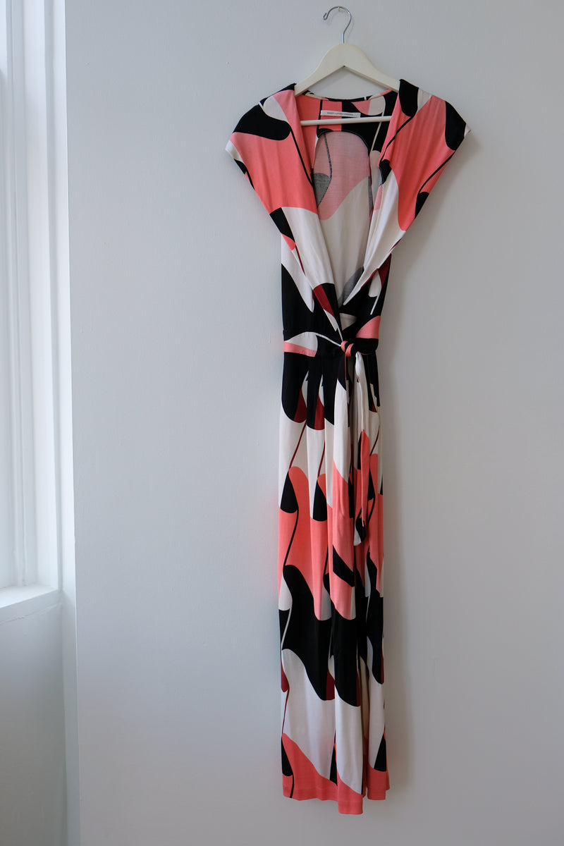 DVF Runway Hooded Wrap Romper, Size Small