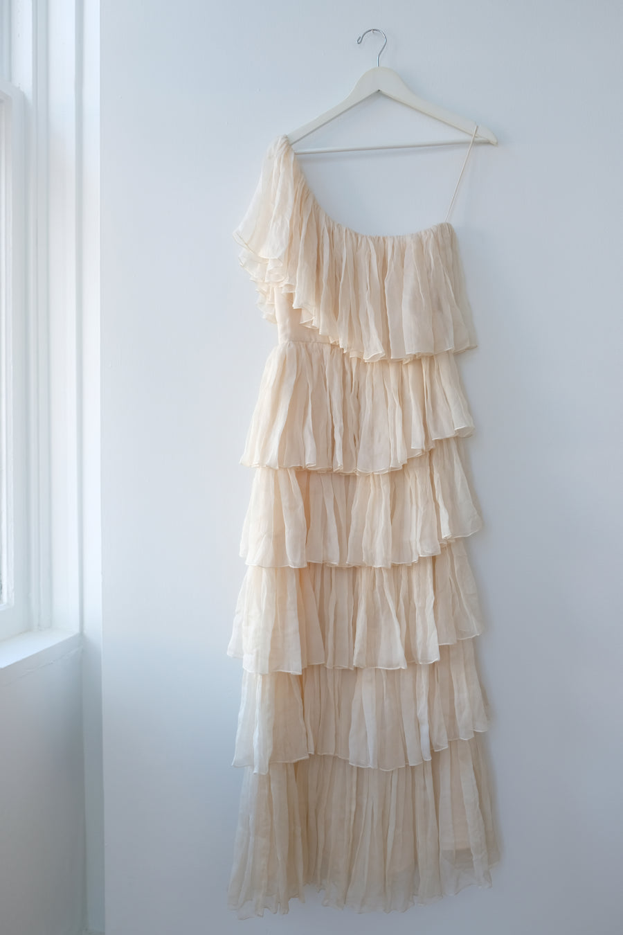 Maria Korovilas One-Of, One-Shoulder Midi-Dress, Size 4