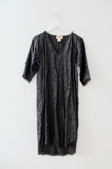 Pepin Black Silk Dress, Size Medium